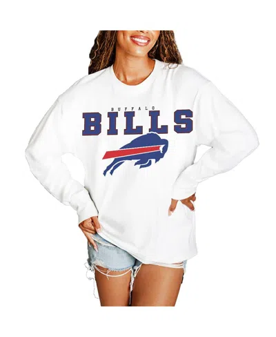 Gameday Couture Women's White Buffalo Bills Big Goals Oversized Long Sleeve T-shirt