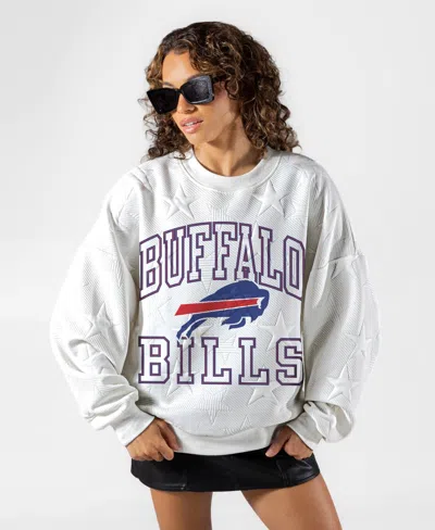 Gameday Couture Women's White Buffalo Bills Big Play Energy Tonal Star Embossed Sweatshirt