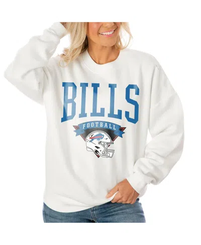 Gameday Couture Women's White Buffalo Bills Oversized Line Pullover Sweatshirt