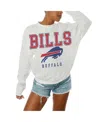 Gameday Couture Women's White Buffalo Bills Sunday Drives Oversized Crewneck Pullover Sweatshirt In White