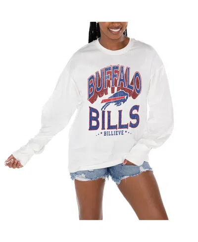 Gameday Couture Women's White Buffalo Bills Time Out Oversized Long Sleeve T-shirt