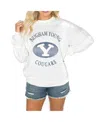 Gameday Couture Women's White Coastal Carolina Chanticleers Good Vibes Premium Fleece Drop Shoulder Pullover Sweatsh In White