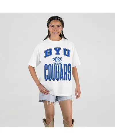 Gameday Couture Women's White Byu Cougars Oversized Fierce Focus T-shirt