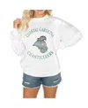 Gameday Couture Women's White Coastal Carolina Chanticleers Good Vibes Premium Fleece Drop Shoulder Pullover Sweatsh In White