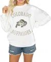 Gameday Couture Women's White Coastal Carolina Chanticleers Good Vibes Premium Fleece Drop Shoulder Pullover Sweatsh In White