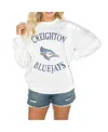 Gameday Couture Women's White Coastal Carolina Chanticleers Good Vibes Premium Fleece Drop Shoulder Pullover Sweatsh In White