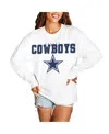 Gameday Couture Women's White Dallas Cowboys Big Goals Oversized Long Sleeve T-shirt