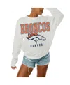 Gameday Couture Women's White Denver Broncos Sunday Drives Oversized Crewneck Pullover Sweatshirt In White