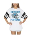 Gameday Couture Women's White Detroit Lions Vintage Look Contrast Mesh Striped Raglan T-shirt In White