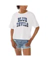 Gameday Couture Women's White Duke Blue Devils Claim To Fame Boxy Cropped T-shirt In White