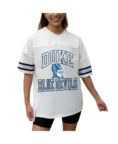 Gameday Couture Women's White Duke Blue Devils Iconic Oversized Fashion Jersey
