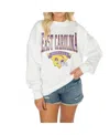 Gameday Couture Women's White Ecu Pirates Good Vibes Premium Fleece Drop Shoulder Pullover Sweatshirt In White