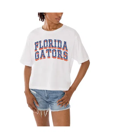 Gameday Couture Women's White Florida Gators Claim To Fame Boxy Cropped T-shirt