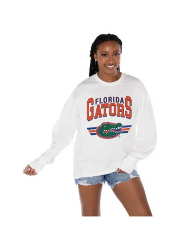 Gameday Couture Women's White Florida Gators Oversized Swift Strike Long Sleeve T-shirt
