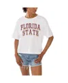 Gameday Couture Women's White Florida State Seminoles Claim To Fame Boxy Cropped T-shirt In White
