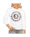 Gameday Couture Women's White Florida State Seminoles Oversized Vintage Days Perfect Crew Sweatshirt In White