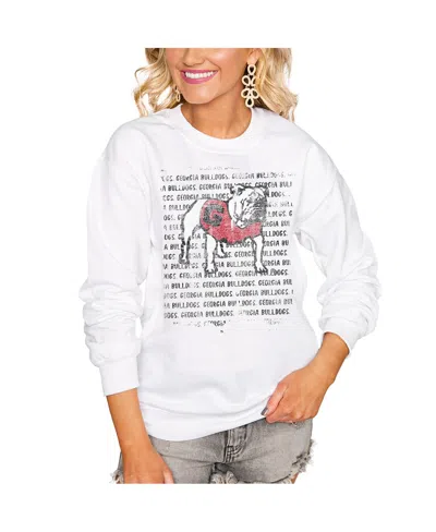 Gameday Couture Women's White Georgia Bulldogs Bold Type Perfect Pullover Sweatshirt