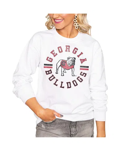 Gameday Couture Women's White Georgia Bulldogs Vintage Days Perfect Pullover Sweatshirt