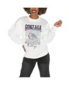 Gameday Couture Women's White Michigan State Spartans Drop Shoulder Fleece Drop Pullover Sweatshirt In White