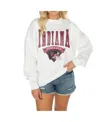 Gameday Couture Women's White Indiana Hoosiers Oversized Good Vibes Premium Fleece Drop Shoulder Pullover Sweatshirt In White