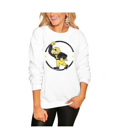 Gameday Couture Women's White Iowa Hawkeyes End Zone Oversized Sweatshirt