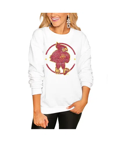 Gameday Couture Women's White Iowa State Cyclones End Zone Oversized Sweatshirt