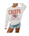 Gameday Couture Women's White Kansas City Chiefs Sunday Drives Oversized Crewneck Pullover Sweatshirt In White