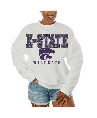 Gameday Couture Women's White Kansas State Wildcats Freestyle Fleece Pullover Sweatshirt