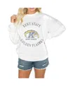 Gameday Couture Women's White Coastal Carolina Chanticleers Good Vibes Premium Fleece Drop Shoulder Pullover Sweatsh In White