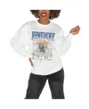 Gameday Couture Women's White Michigan State Spartans Drop Shoulder Fleece Drop Pullover Sweatshirt In White