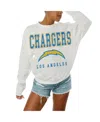 Gameday Couture Women's White Los Angeles Chargers Sunday Drives Oversized Crewneck Pullover Sweatshirt In White