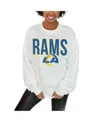 Gameday Couture Women's White Los Angeles Rams Just Go With It Oversized Long Sleeve Crewneck Sweatshirt In Multi