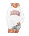 Gameday Couture Women's White Louisville Cardinals Distressed Snap Perfect Oversized Pullover Sweatshirt In White