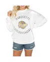 Gameday Couture Women's White Coastal Carolina Chanticleers Good Vibes Premium Fleece Drop Shoulder Pullover Sweatsh In White