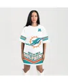 Gameday Couture Women's White Miami Dolphins Perfect Score Vintage T-shirt Dress In White