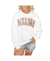 Gameday Couture Women's White Miami Hurricanes Distressed Snap Perfect Oversized Pullover Sweatshirt In White