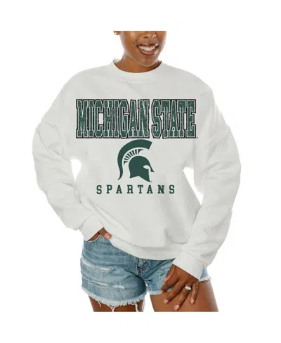 Gameday Couture Women's White Michigan State Spartans Freestyle Fleece Pullover Sweatshirt
