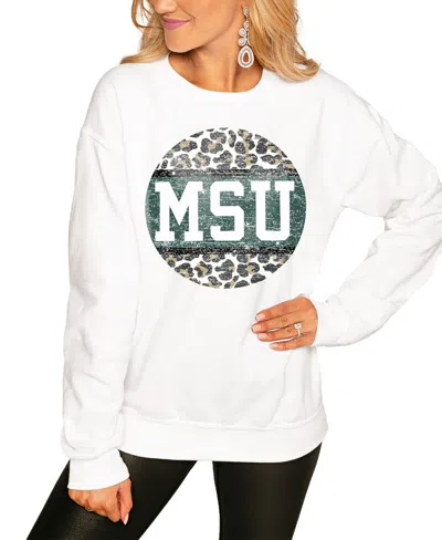 Gameday Couture Women's White Michigan State Spartans Scoop Score Pullover Sweatshirt