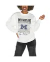 Gameday Couture Women's White Michigan State Spartans Drop Shoulder Fleece Drop Pullover Sweatshirt In White
