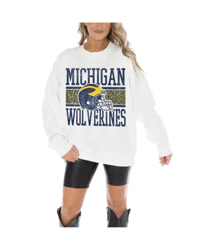 Gameday Couture Women's White Michigan Wolverines Fair Catch Pullover Sweatshirt