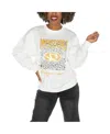 Gameday Couture Women's White Michigan State Spartans Drop Shoulder Fleece Drop Pullover Sweatshirt In White