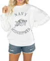 Gameday Couture Women's White Coastal Carolina Chanticleers Good Vibes Premium Fleece Drop Shoulder Pullover Sweatsh In White