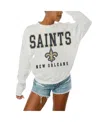 Gameday Couture Women's White New Orleans Saints Sunday Drives Oversized Crewneck Pullover Sweatshirt In White