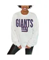Gameday Couture Women's White New York Giants Just Go With It Oversized Long Sleeve Crewneck Sweatshirt In White