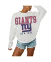 Gameday Couture Women's White New York Giants Sunday Drives Oversized Crewneck Pullover Sweatshirt In White