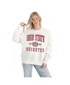 Gameday Couture Women's White Ohio State Buckeyes Premium Fleece Drop Shoulder Oversized Pullover Sweatshirt In Neutral