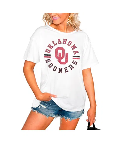Gameday Couture Women's White Oklahoma Sooners Vintage Days Easy Relaxed T-shirt