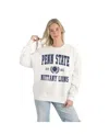 Gameday Couture Women's White Penn State Nittany Lions Premium Fleece Drop Shoulder Oversized Pullover Sweatshirt In White