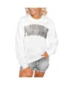 Gameday Couture Women's White Purdue Boilermakers Distressed Snap Perfect Oversized Pullover Sweatshirt In White