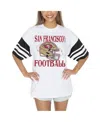 Gameday Couture Women's White Washington Commanders Vintage Look Contrast Mesh Striped Raglan T-shirt In White